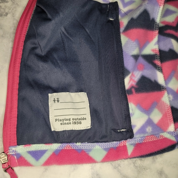 Columbia Benton Springs II Printed Fleece Jacket Youth XL Pink White Purple NWT - Picture 6 of 12